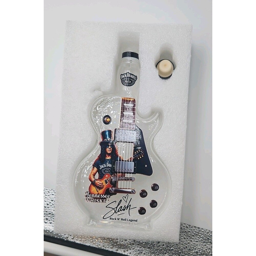 Jack Daniels Slash Signature Guitar Shaped Tennessee Whiskey Decanter Bottle New